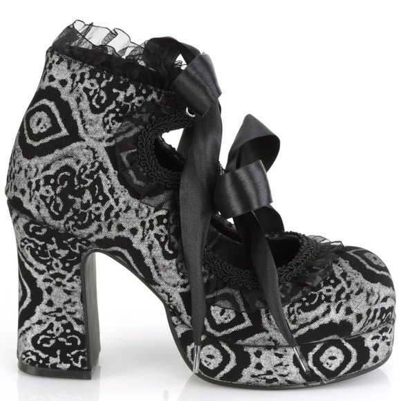 🍒 Gothic Platform Lace Up High Heel Shoes - Picture 1 of 5